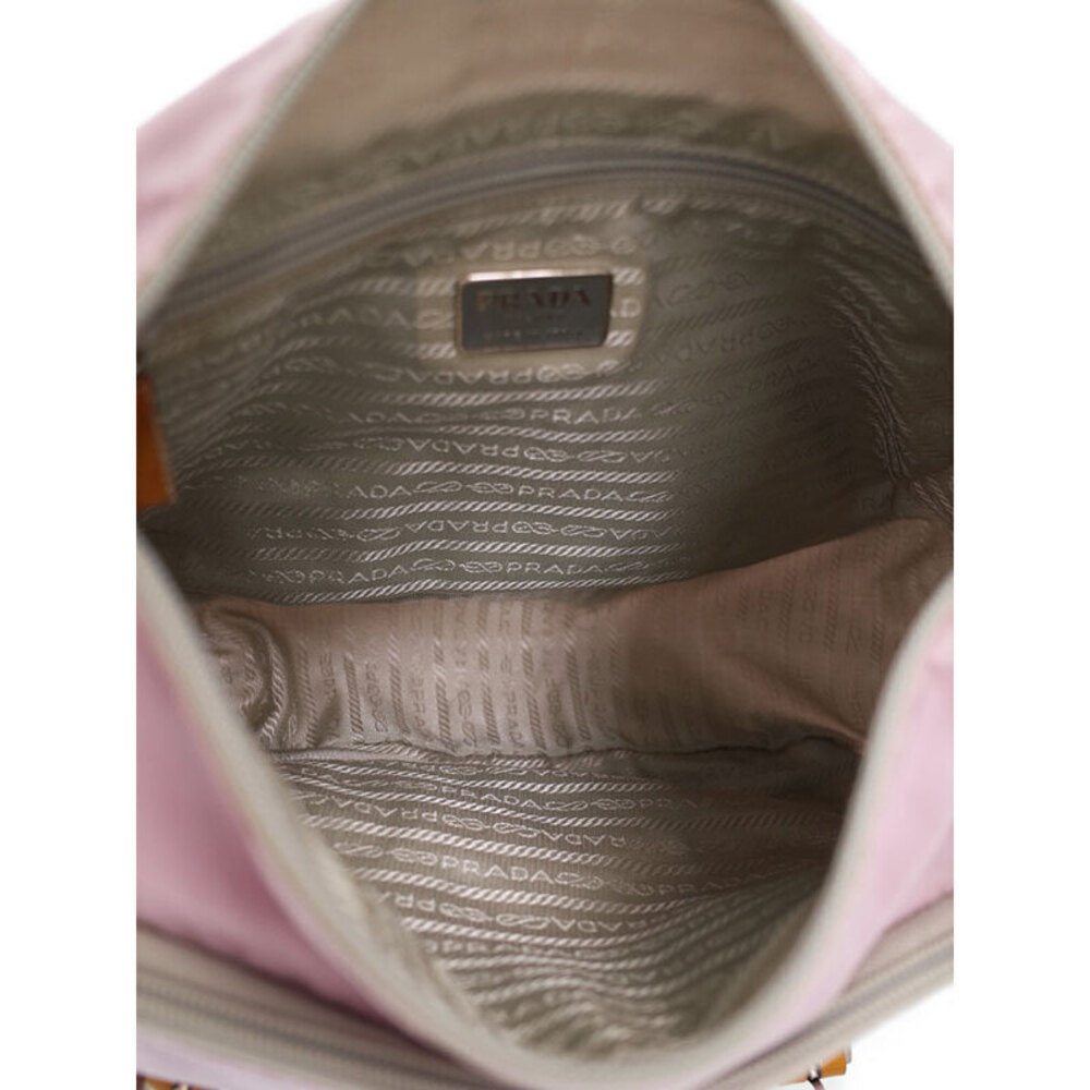 Prada nylon messenger bag brown leather Pink - Picture 3 of 9